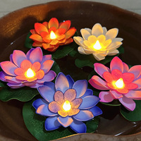 Lanterne flottante LED étanche en forme de lotus d'eau, lumière de bougie pour festival, marché nocturne, décoration aquatique, lampe flottante