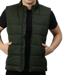 Mens Jacket Wholesale Custom Own Brand Design Vest jacket Coat Sleeveless Stand-up Collar Waterproof Windproof Jacket