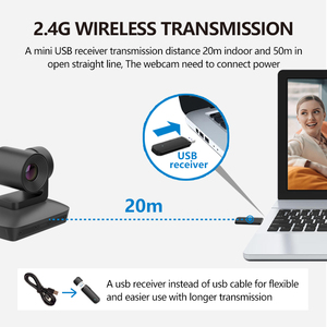 1080p USB <b>Wireless</b> <b>Cameras</b> With PTZ Control,Pan Tilt &10x Optical for Conference Room Video Conferencing Meetings MW2024 - Product Image 3