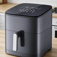 Nouvelle Conception Moderne Friteuse Électrique à Écran Tactile 1700W en Plastique 8,5L, Friteuse Numérique à Panier Unique, Friteuse à Air Domestique