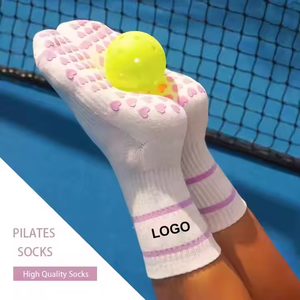 Dài Tinh Khiết Tre Tùy Chỉnh Thể Dục Yoga Pilates Huấn Luyện Viên Dính Không-Trượt Vớ Thể Thao Với Thêm Grip - Product Image 2