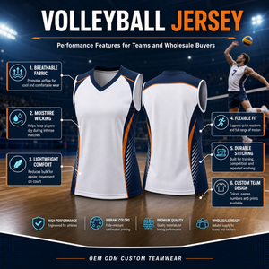 Seragam Voli Cepat Kering dengan Desain Sublimasi, Bahan Polyester Air Mesh untuk Klub - Product Image 1