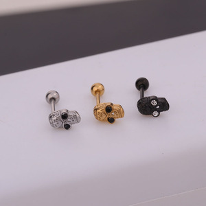 Piercing Rook Helix Daith in Acciaio Inossidabile per Donne, Design con Fulmine, Croce, Luna, Teschio, Scheletro e Serpente - Product Image 3
