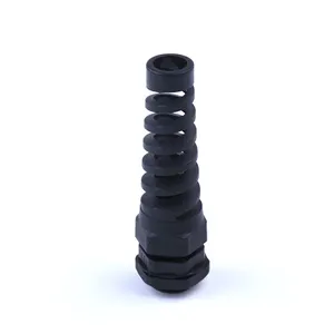 Factory Wholesale Ip68 Nylon Strain Relief Cable Glands With Spiral Flex Protector