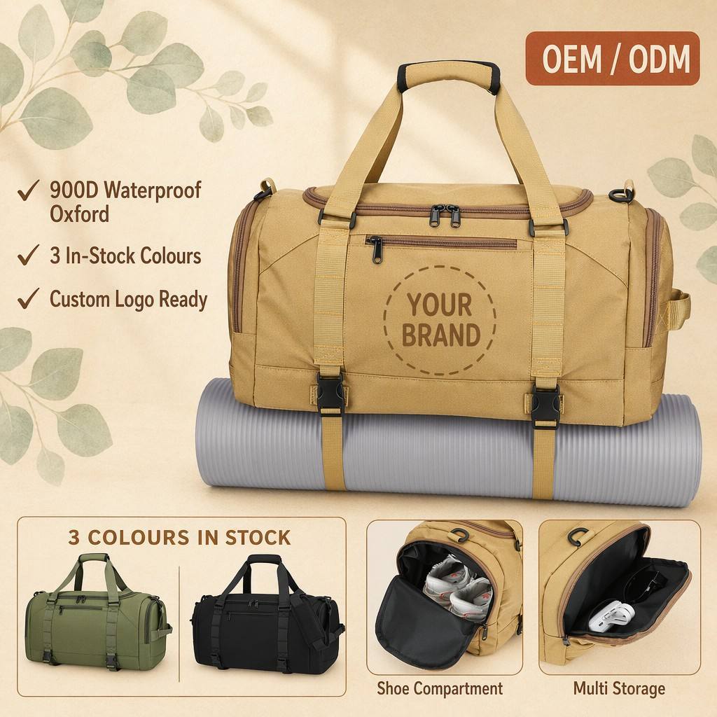 High-Quality 900D Oxford Waterproof Gym Bag – Large Travel Duffel with Shoe Compartment - View 4