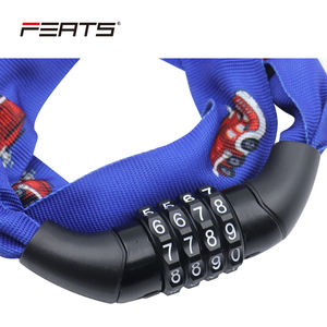 FERTS Couverture en tissu coloré de haute qualité avec motif de dessin animé 4 serrures à chaîne à combinaison pour enfants pour vélo - Product Image 5