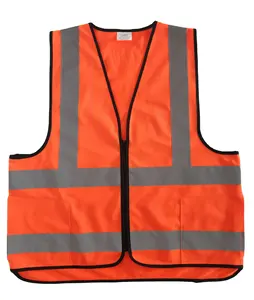 PPE个人交通安全环卫工人建筑带口袋荧光橙色反光安全服
