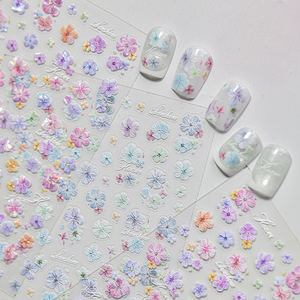 Pegatinas de <span class=keywords><strong>Uñas</strong></span> 5D con Flores Rosadas y Azules, Decoración de <span class=keywords><strong>Uñas</strong></span> con Flores Secas, <span class=keywords><strong>Margaritas</strong></span> y Rosas, Suministros para Manicura - Product Image 6