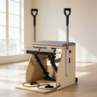Chaise de Pilates Wunda en bois avec système à ressorts complet, chaise d'exercice Pilates pour salle de sport, studio, entraînement de la force du tronc, mise en forme du corps