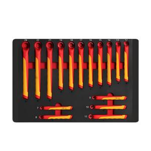 Kit d'outils à main combiné manuel certifié VDE Perceuses en plastique Clés à usage domestique Tournevis électriques OEM personnalisé inclus - Product Image 5