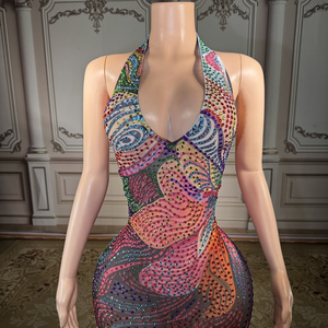 Novance Y5442 Prodotti all'Ingrosso Abito da Sera Lungo <span class=keywords><strong>Sexy</strong></span> con Schiena Scoperta Vestito da Donna con Strass Scintillanti per Compleanno - Product Image 4