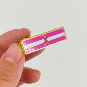Médaille personnalisée pas chère, unique, avec ruban rose, en métal plaqué, émail coloré, pailletée, pour la Fiesta, ensemble cadeau de sensibilisation au <span class=keywords><strong>cancer</strong></span> du <span class=keywords><strong>sein</strong></span> - Product Image 4