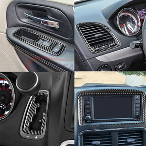 Para <span class=keywords><strong>Dodge</strong></span> <span class=keywords><strong>Grand</strong></span> <span class=keywords><strong>Caravan</strong></span> 2011-2020, Panel de Control central, Panel de ventilación, cambio de marchas, cubierta embellecedora de fibra de carbono - Product Image 5