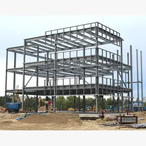Multi Storey Glass Office Building Prefabricated Steel Structure Warehouse