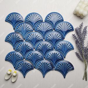 Azulejos <span class=keywords><strong>de</strong></span> Cerámica Mosaico Azul Glaseado en Forma <span class=keywords><strong>de</strong></span> Abanico <span class=keywords><strong>de</strong></span> Primera Calidad <span class=keywords><strong>de</strong></span> Foshan, Escamas <span class=keywords><strong>de</strong></span> Pescado para Revestimiento <span class=keywords><strong>de</strong></span> Paredes, Diseño <span class=keywords><strong>de</strong></span> Cocina, <span class=keywords><strong>Baño</strong></span> y Ducha - Product Image 2
