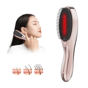 Portable electric comb red light therapy EMS micro current vibration massage comb