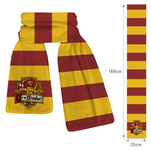 Bufanda de felpa cálida con logotipo impreso personalizado para niños, bufanda de otoño e invierno, diseño de dibujos animados de Anime Potter, para regalos promocionales