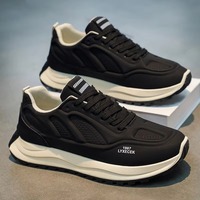 Baskets rétro color block pour hommes, chaussures de marche à semelle épaisse, baskets légères à plateforme avec amorti pour la marche urbaine