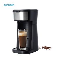 Cafetière à filtre électrique programmable SHARDOR 4 tasses en acier inoxydable, filtre conique, machine à café compacte intelligente mini, température réglable