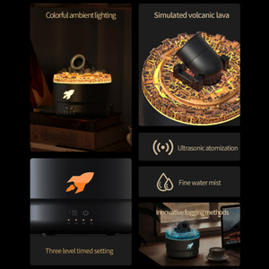 Manufacturer Wholesale USB Desktop Essential <b>Oil</b> <b>Diffuser</b> Volcano Silent Castle Jellyfish Smoke Ring Small Household Humidifier - Product Image 6