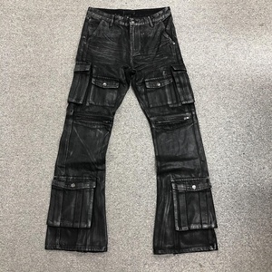 <span class=keywords><strong>Jeans</strong></span> EDGE DENIM da Uomo Baggy Svasati di Ottima Qualità Streetwear Personalizzati a Vita Doppia con Rivestimento Cerato Argento Arcobaleno - Product Image 4