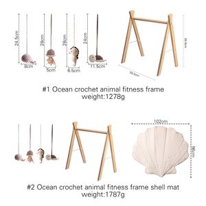 PTZ1540 cadre de Fitness triangulaire jouet pour bébé en bois avec tapis de jeu d'activité de gymnastique suspendu pour l'exercice et le jeu du nourrisson - Product Image 6