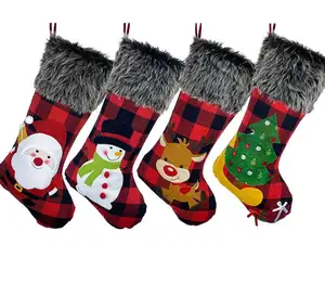 Promosyon özelleştirilmiş baskı noel çorap dekorasyon toptan noel stocking hediye 2020