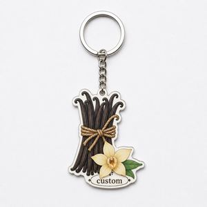 Llaveros Personalizados al por Mayor con Diseño de Planta de Vainilla para Tiendas de Especias, Panaderías y Promoción de Productos Alimenticios - Product Image 2