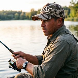 หมวกเบสบอลปักลายพราง ปรับแต่งโลโก้ได้ ปิดด้านหลังด้วยเวลโคร โครงสร้างหกแผง ลายพราง สำหรับเดินทางกลางแจ้ง - Product Image 5