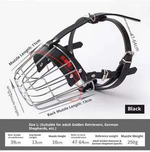 <span class=keywords><strong>Muselière</strong></span> pour chien en métal durable et imperméable avec motif solide et rubans pour les grandes races - Product Image 2