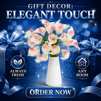Realistische Künstliche Calla-Lilien-Bouquets Weiche Gummi-Kunstblumen-Bündel für Hochzeit, Zuhause, Hotel, Vasen-Dekoration