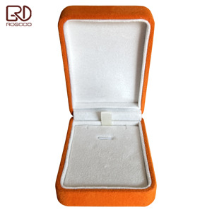 ROGOOD – Boîte cadeau de luxe en velours <span class=keywords><strong>orange</strong></span>, vente directe d'usine, pour boucles d'oreilles pendantes longues/colliers, étui d'emballage de bijoux de luxe P1992 - Product Image 6