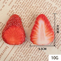 PVC Réaliste Affichage Petit Faux Fraise Tranches De Chair Décor Fruits Faux Dessert Alimentaire Modèle Simulation 3D Gâteau Aux Fruits Gaufre