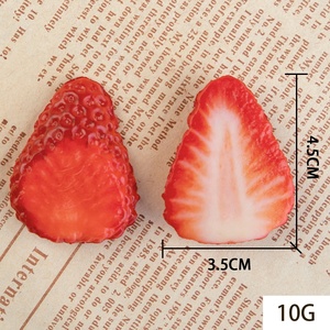 PVC Hiển Thị Thực Tế Nhỏ Giả Dâu Tây Thịt Lát Trang Trí Nội Thất Trái Cây Giả Tráng Miệng Mô Hình Thực Phẩm Mô Phỏng 3D Trái Cây Bánh Waffle - Product Image 5