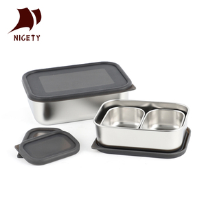 Boîte à <span class=keywords><strong>lunch</strong></span> en acier inoxydable 304 avec fenêtre visible, contenants de stockage alimentaire étanches de 160/650/1300 ml pour le bureau et l'école - Product Image 1