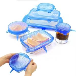 Hot Selling Size Customizable BPA Free Easy to Clean Stretchable Box Kitchen Food Storage Use Silicone Lid - Product Image 1
