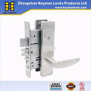 Manija de puerta de mortaja americana KEYMAN cerradura de puerta delantera cerradura de mortaja Llave Maestra U.L clasificada contra incendios 3H ANSI - Product Image 5