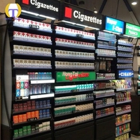 B2B Großhandel Smoke Shop Vitrine Metall regal mit LED-Beleuchtung Drücker Schublade Zigarette Showcase Rack