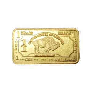 Lingote de Latón Fino .999 de 1 Gramo con Diseño de Búfalo - Product Image 2