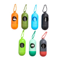 Distributeur de sacs à déjections canines en forme de capsule, support portable pour nettoyage des excréments d'animaux avec clip de laisse mains libres, vente en gros, logo personnalisé OEM