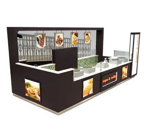 Pioneer massief houten mall kiosk, cafe kiosk bar meubels indoor mall koffie winkel kiosk