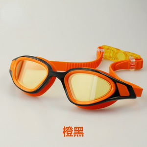 Swimming Goggles Anti Fog Waterproof Pc Lens Orange <b>Black</b> <b>Frame</b> Adult Unisex - Product Image 4