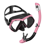 Ensemble de plongée sous-marine avec tuba, masque adulte en silicone et verre trempé à grand cadre anti-buée, sports nautiques, logo personnalisé