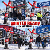 Ballon publicitaire gonflable Air Dancer pour service de pneus d'hiver en gros, pour une visibilité routière optimale, réservez aujourd'hui, affichage de message personnalisé