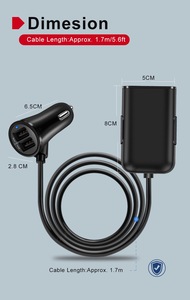 Cargador de Coche USB 4 en 1 de Alta Calidad, Superrápido, QC 3.0, para Teléfonos Móviles iPhone y Samsung, Accesorios para Coche - Product Image 6