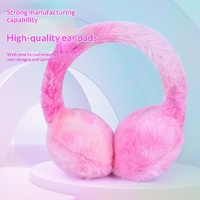 Couvre-oreilles pliables en peluche imprimés colorés, chauds pour l'hiver, coupe-vent, anti-gel, protection auditive, chauffe-oreilles mignons