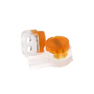 Gel Filled Orange Clear Button Telephone Wire Connectors UY2 Butt Splice Connector
