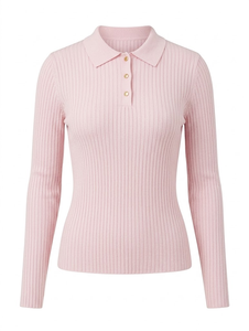 Pull-over pour femme style vintage, mode printemps, en viscose/nylon respirant, tricot côtelé avec fermeture à enfiler - Product Image 2