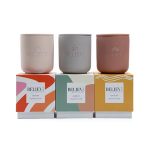 Ensemble cadeau de bougies parfumées en cire de soja de luxe AIKUN avec logo personnalisé, pot en céramique, aromathérapie, avec boîte pour la décoration de la maison - Product Image 3