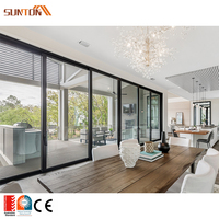 Patio extérieur sur mesure, portes coulissantes en verre teinté en aluminium